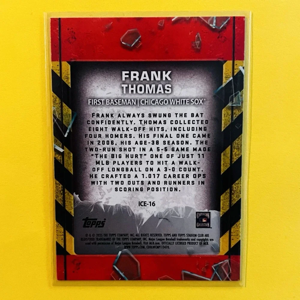 2025 Topps Stadium Club - Frank Thomas In Case‎ of Emergency #ICE-16 Insert